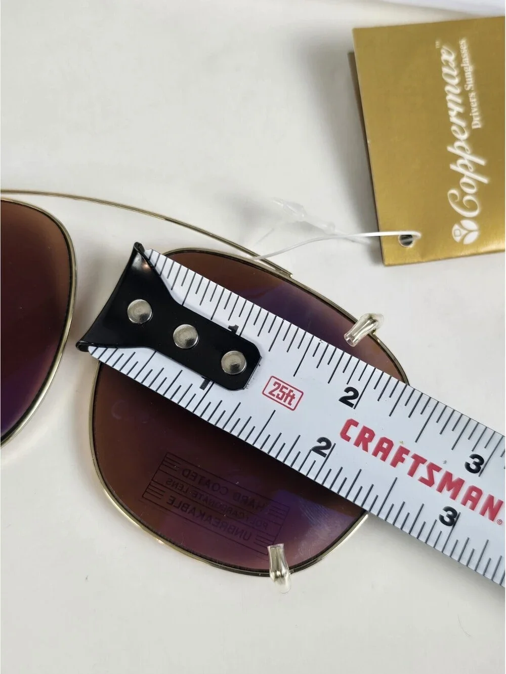 Vintage COPPERMAX Aviator sunglass Clip-Ons Driving Shooting Gold frame NOS
